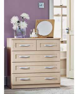 Framed 3 Wide 2 Narrow Drawer Chest - Light Oak