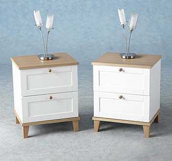 Arcadia Ash 2 Drawer Bedside Table