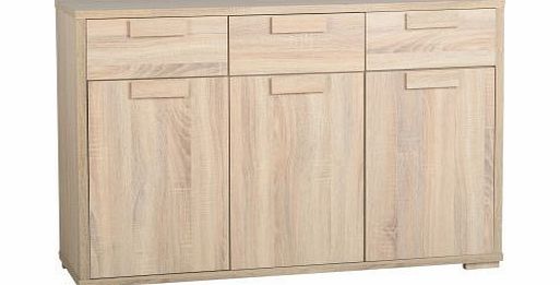 Seconique Cambourne 3 Dr 3 Drwr Sideboard-Sonoma Oak Effect