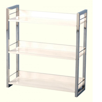 Seconique Charisma High Gloss 3 Shelf Bookcase in White