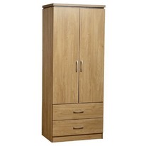 Charles 2 Door 2 Drawer Wardrobe in Oak