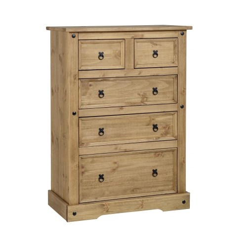 Corona 3+2 Drawer Chest - Distressed