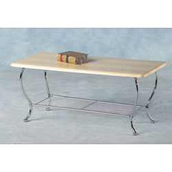 Gina Coffee Table - Maple & Chrome