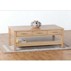 Oakleigh 3 Drawer Coffee Table - Oak Veneer