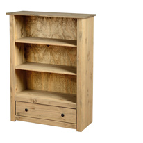 Seconique Panama Solid Pine 1 Drawer Bookcase