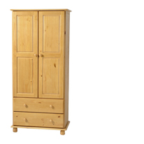 Sol Pine 2 Door 2 Drawer Wardrobe