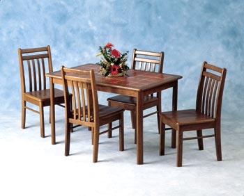 Tile Top Dining Set in Terracotta