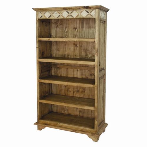 Segusino Cantera Pine Furniture Segusino Mexican Bookcase with Pattern Inlay