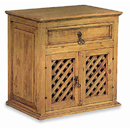 mexican pine lattice bedside cabinet