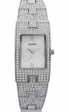 Seksy Ladies Stainless Steel Square Dial Watch