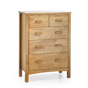 , Eleanor 5 Drawer Chest - Oak