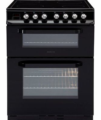 DG60B 600mm Double Gas Cooker Minute Minder Black