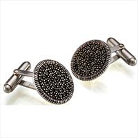 Seven London Silver Round Marcasite Cufflinks by