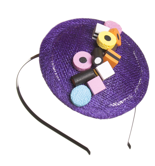 Purple Liquorice Allsorts Fascinator from