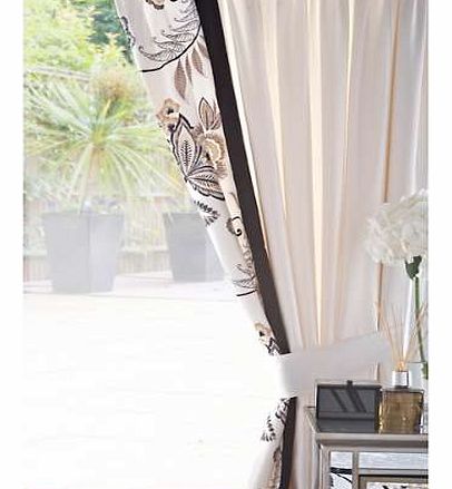 Black Standard Header Lined Curtains