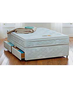 Double Divan/Cushion Top Mattress - 2 Drawers