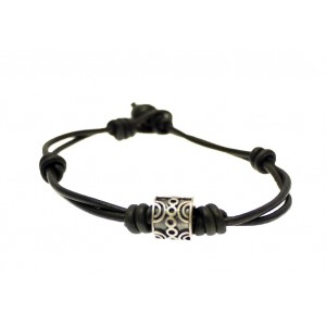 & Black Leather Bracelet -AUT3