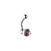 SILVER Crystal Tip Navel Bar