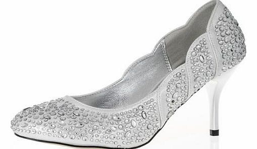 SILVER Diamante Shoes