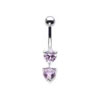 SILVER Heart Dropper Navel Bar