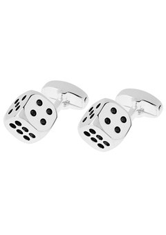 Plated Dice Cufflinks N130-FB-SP