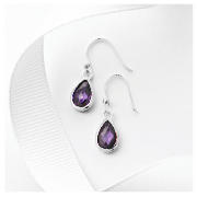 Purple Cubic Zirconia Teardrop Earrings