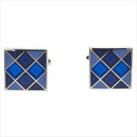 Simon Carter Blue Chequer Resin Cufflinks by