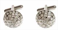 Simon Carter Crystal Dome Clear Cufflinks by