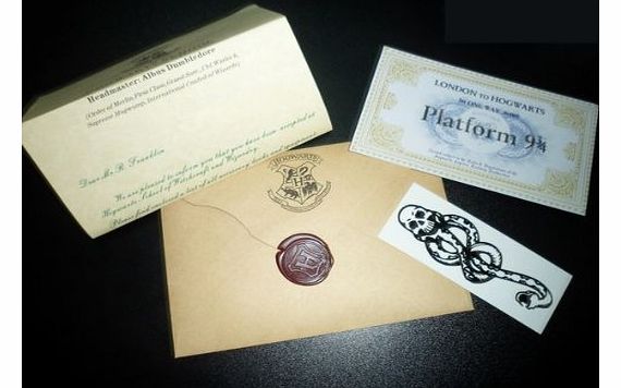 Hot Gift HARRY POTTER HOGWARTS ACCEPTANCE LETTER Free tatttoo Prop