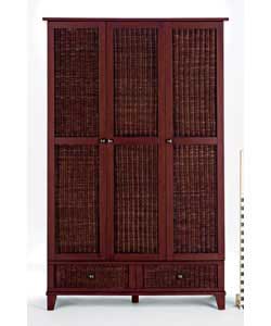 3 Door 2 Drawer Wardrobe- Walnut