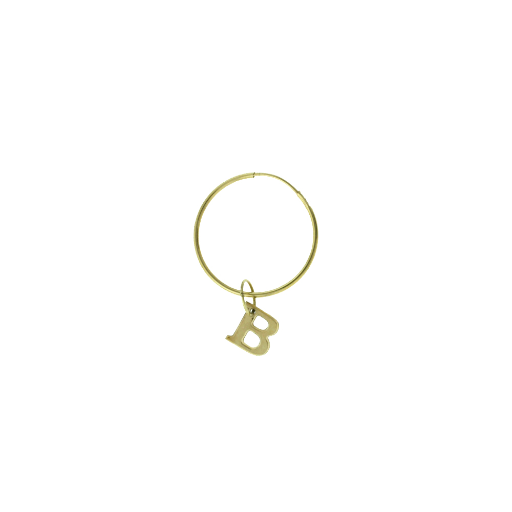 single Hoop Earring- Letter-B