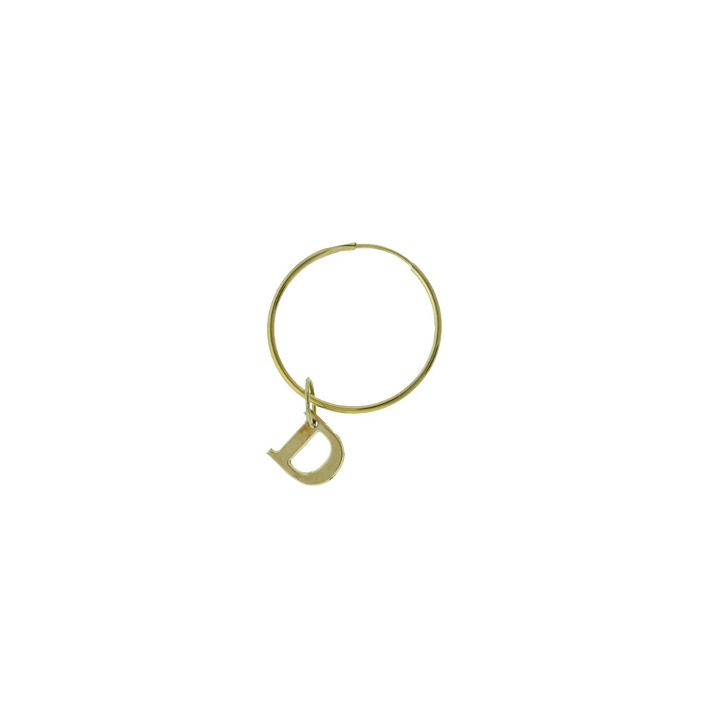 single Hoop Earring- Letter-D