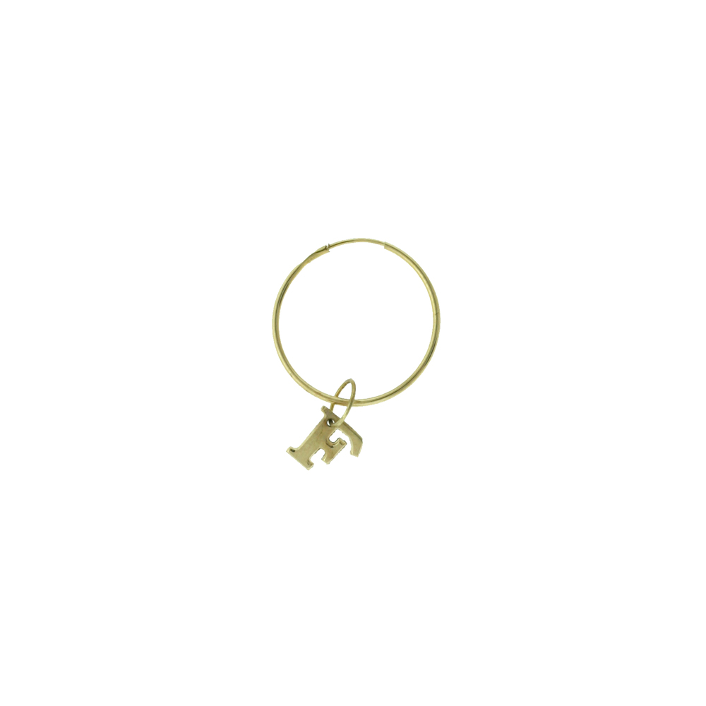 single Hoop Earring- Letter-F