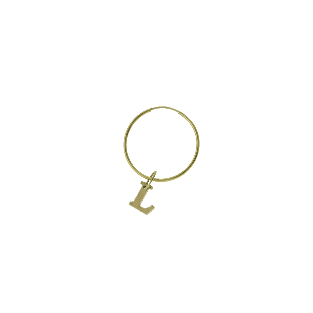 single Hoop Earring- Letter-L