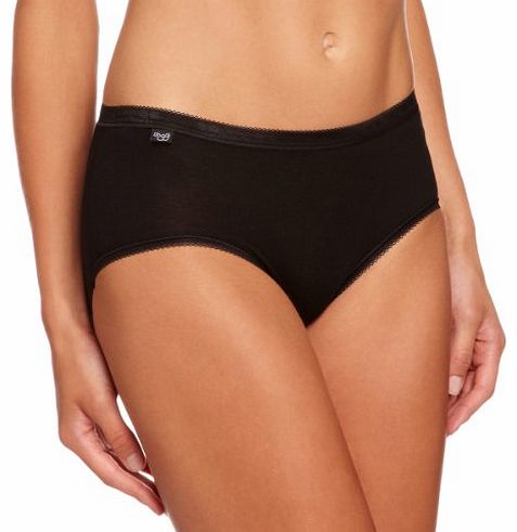 Basic Midi 3-Pack Womens Knickers Black Size 16