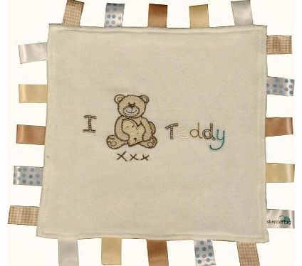  Baby Comforter Security Blanket I LOVE TEDDY - Velour