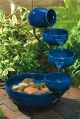 blue glazed cascade fountain