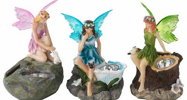 Multicoloured Solar Fairy Spotlights - Set of 3