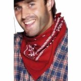 SMIFFYS RED BANDANA - COWBOY WILD WEST FANCY DRESS COSTUME MENS