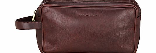  Canova Double Zip Wash Bag, Brown