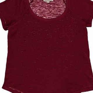 Linen and cotton Norbert T-shirt Burgundy `10