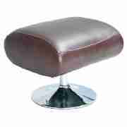 Leather Footstool, Chocolate