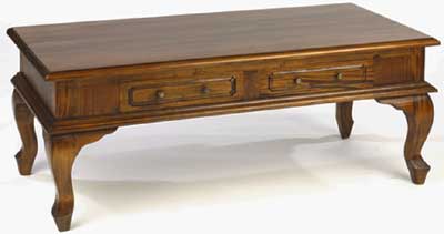 Mahogany Low Cabriole Leg Coffee Table