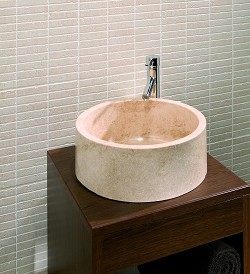 Stone Basin Travertine Square Base