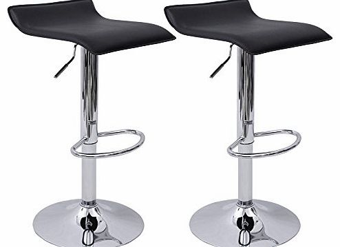 2 x Breakfast Bar Stools with Backs Black Faux Leather Kitchen Stools LJB62B