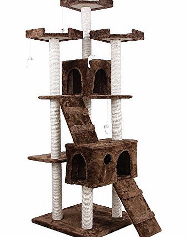 Cat Tree Cat Scratcher Activity Centres Scratching Post about 180cm Brown PCT53K