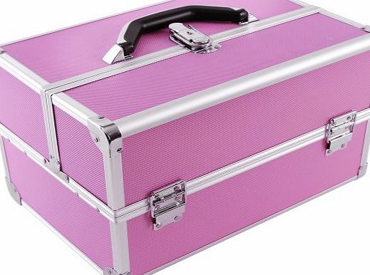 Songmics Pink Aluminium Lockable Cosmetics and Make-up Beauty Carry Case Nail Tech Hair Salon Jewelry JBC227