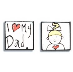 Sonia Spencer Designs I Love My Dad Cufflinks (Girl)