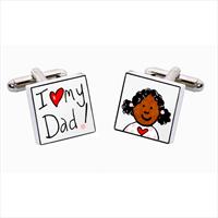 I Love My Dad (BB) Bone China Cufflinks by