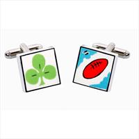 Irish Rugby Bone China Cufflinks by